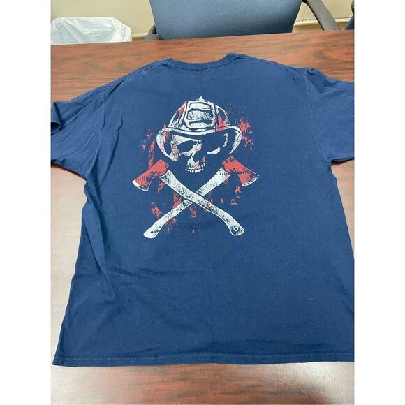 Fire Department Navy Mens Tee - Picture 3 of 5